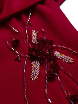 Burgundy Beading Mother Of The Bride Dress