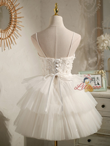 Tulle Sequins Appliques Homecoming Dress