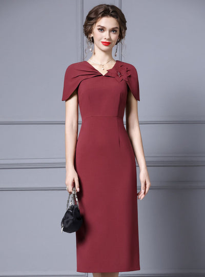 Black V-neck Beading Mother Of The Bride Dress