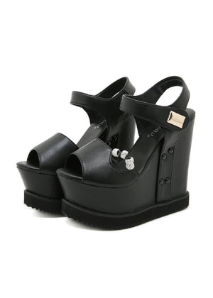Thick-soled Wedge Fishmouth High Heels Sandals