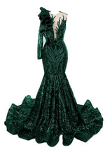 Mermaid Sequins One Shoulder Prom Dress