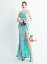 Mermaid Sequins Spaghetti Straps Prom Dress