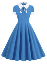 1950'S Bow Contrast Vintage Dress