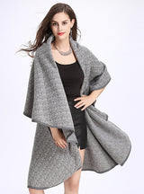 Women Knitted Cardigan Shawl Cloak
