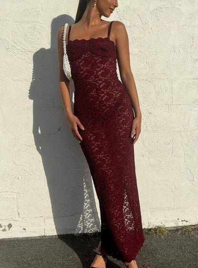 Sexy Perspective Lace Slim Dress