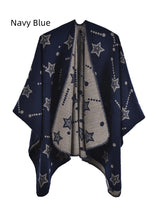 Ladies Jacquard Shawl Split Cloak