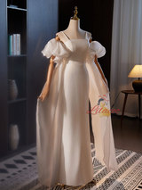 White Spaghetti Straps Wedding Dress