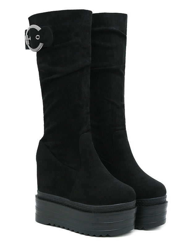 High Elastic Wedge High Heel Boots