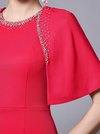 Red Beading Mother Of The Bride Dress