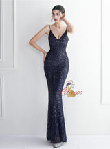 Mermaid Sequins Spaghetti Straps Prom Dress