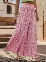 Strapped High Waist Casual Loose Wide-leg Pants