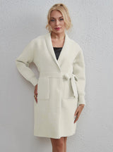 Pocket Cardigan Imitation Mink Knitted Coat