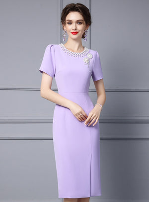 Purple Pearls Mother Of The Bride Dress
