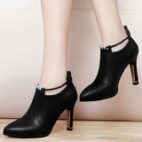 Pointed High-heeled Ankle Boots Martin Boots