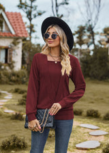 Solid Color Loose Long Sleeve T-shirt
