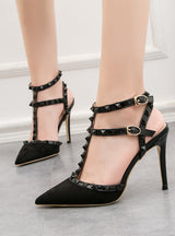 Stiletto Pointed Hollow Rivets Roman Sandals