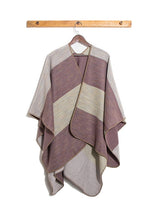 Striped Split Imitation Cashmere Cloak Shawl