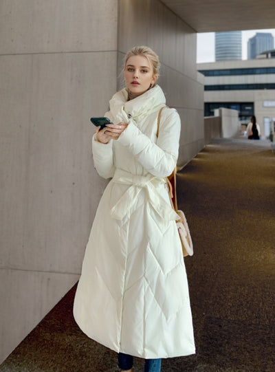 Long Over Knee Thin Cotton-padded Coat