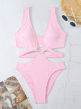 Sexy Solid Color Slim One-piece Bikini