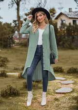 Loose Long Sleeve Pocket Button Coat