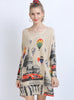 Long Sleeve Loose Balloon Printed Sweater