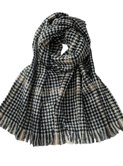 Retro Houndstooth Plaid Scarf