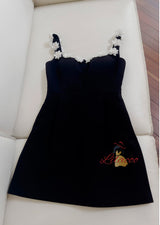 Slim Suspender Flower Dress