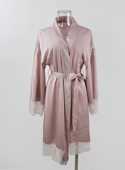 Loose Satin Thin Lace Pajamas