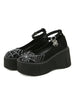 Retro Thick-soled Spider Web Wedge Mary Jane Shoes