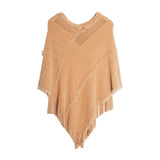 Bat Sweater Solid Color Hollow Knit Shawl