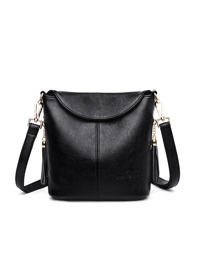 Large Capacity Soft Leather Bucket Bag Shoulder Bag