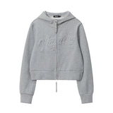 Vintage Letters Hooded Loose Coat