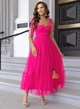 Straps Tulle Long Party Dress
