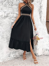 Women Summer Halter Split Dress