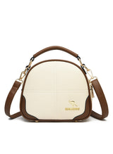 Soft Leather Portable Small Round Bag