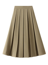 Retro Pleated Elastic High Waist Skirt
