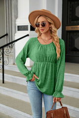 Round Neck Loose Long Sleeve T-shirt