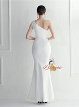 One Shoulder Mermaid Beading Prom Dress