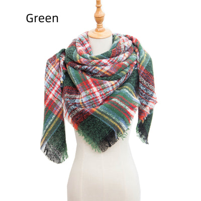 Plaid Thorn Wool Scarf Shawl