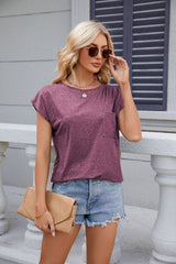 Round Neck Short Sleeves Pockets T-Shirt