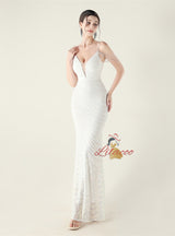 Mermaid Sequins Spaghetti Straps Prom Dress