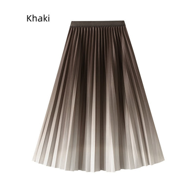 Elastic Waist Gradient Skirt
