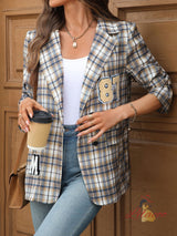 Fashion Suit Plaid Top Coat