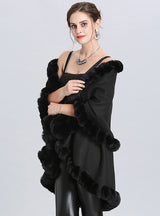 Wool Double Cardigan Knitted Shawl Cloak