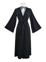 Long Sleeve Backless Satin Nightgown