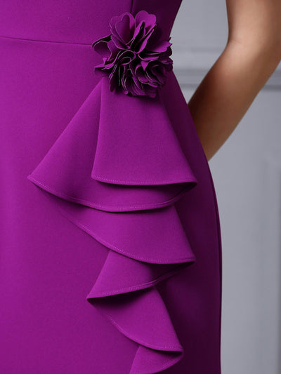 Black Short Sleeve Mother Of The Bride Dress