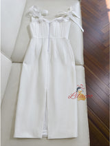 Sling White Bow Tube Top Dress