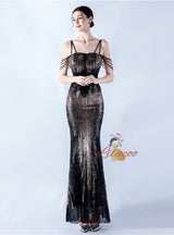 Mermaid Sequins Spaghetti Straps Prom Dress