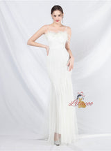 Tulle Sequins Spaghetti Straps Prom Dress