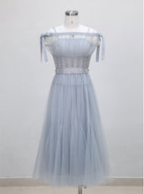 Retro Mesh Sling Off the Shoulder Dress